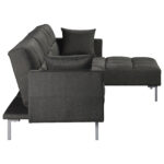 107" Dark Gray Modular L Shaped Sectional with Sleeper 13 107" Dark Gray Modular L Shaped Sectional with Sleeper