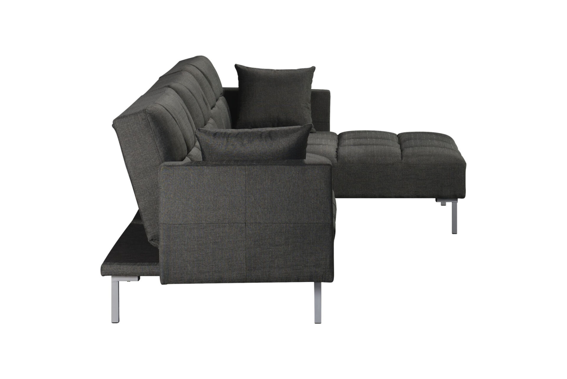 107" Dark Gray Modular L Shaped Sectional with Sleeper 6 107" Dark Gray Modular L Shaped Sectional with Sleeper - Image 6