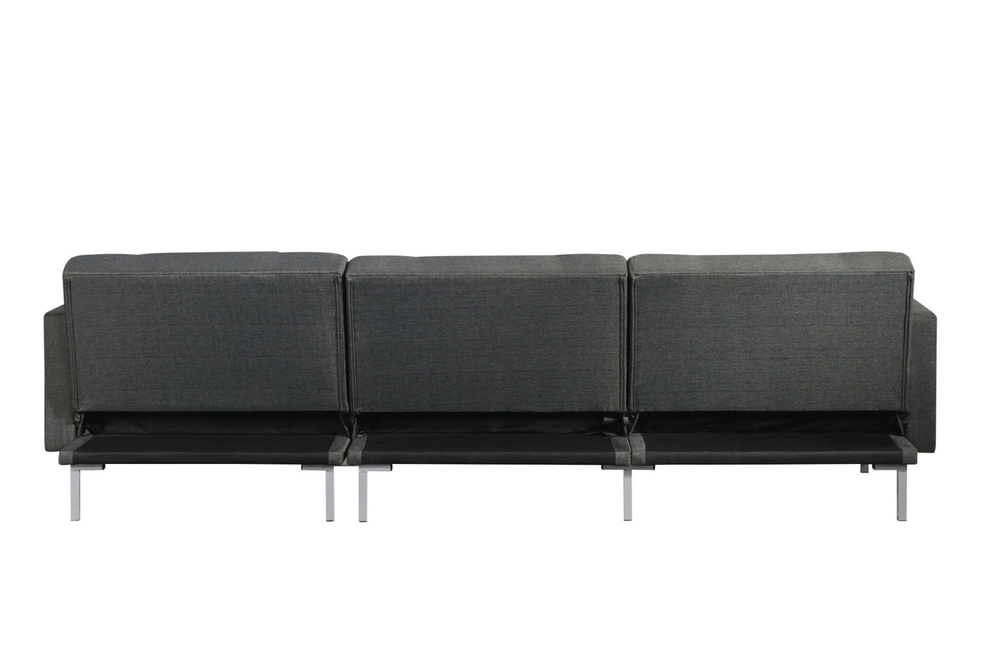 107" Dark Gray Modular L Shaped Sectional with Sleeper 4 107" Dark Gray Modular L Shaped Sectional with Sleeper - Image 4