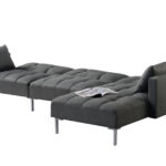 107" Dark Gray Modular L Shaped Sectional with Sleeper 12 107" Dark Gray Modular L Shaped Sectional with Sleeper