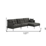 107" Dark Gray Modular L Shaped Sectional with Sleeper 14 107" Dark Gray Modular L Shaped Sectional with Sleeper