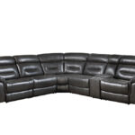 106” Gray Faux Leather Power Reclining L Shaped Sectional (6 Piece) 9 106” Gray Faux Leather Power Reclining L Shaped Sectional (6 Piece)