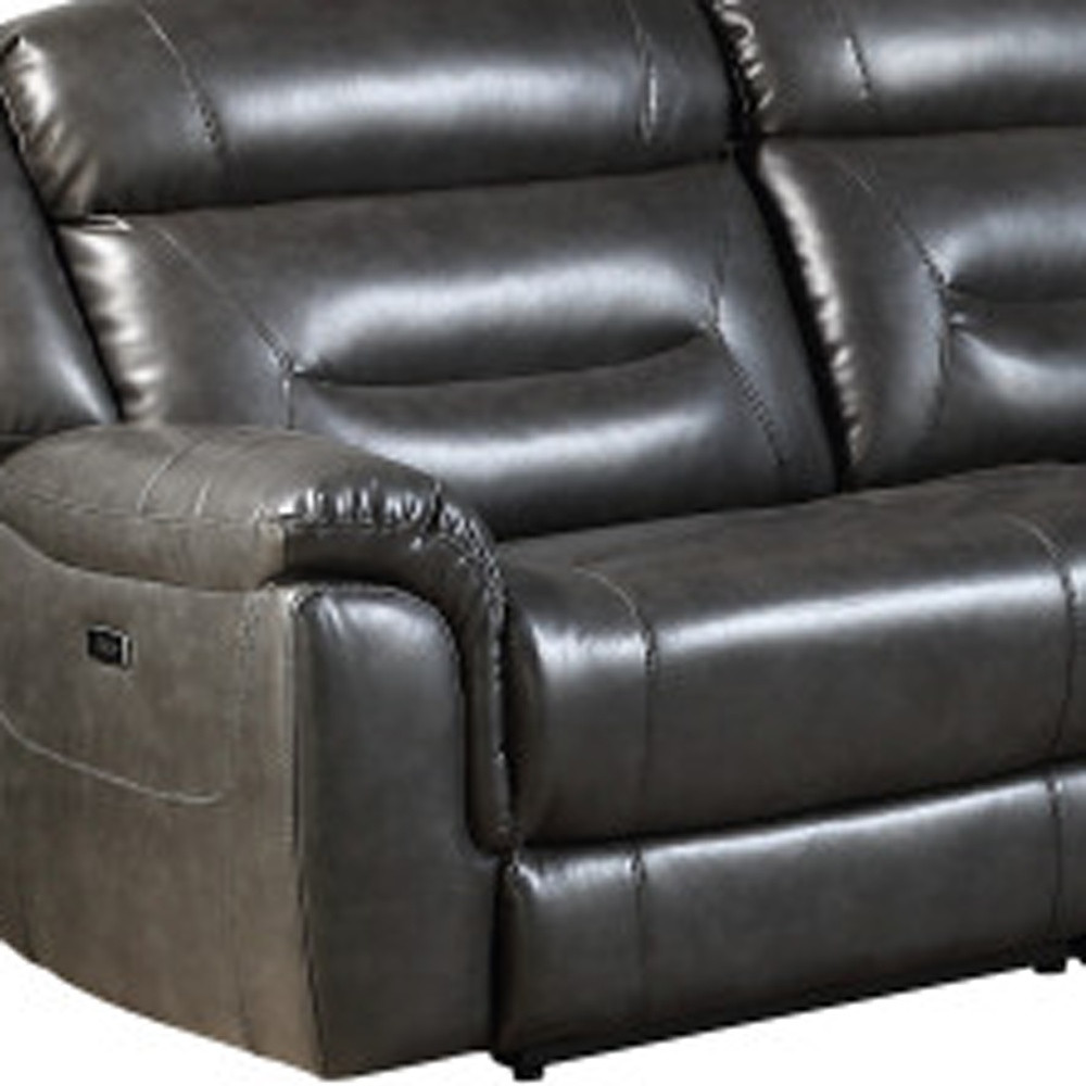 106” Gray Faux Leather Power Reclining L Shaped Sectional (6 Piece) 6 106” Gray Faux Leather Power Reclining L Shaped Sectional (6 Piece) - Image 6