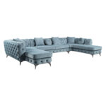 164" Deep Green U Shaped Sectional with Toss Pillows 7 164" Deep Green U Shaped Sectional with Toss Pillows
