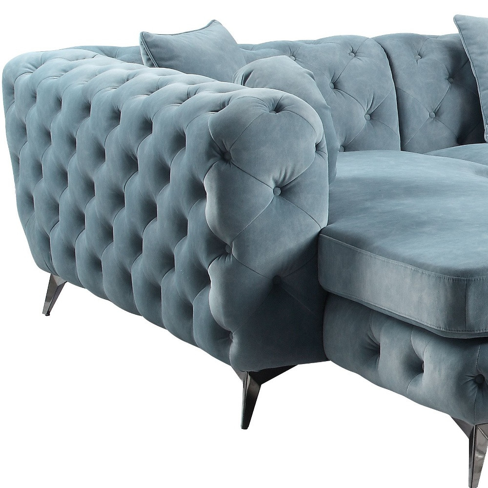 164" Deep Green U Shaped Sectional with Toss Pillows 5 164" Deep Green U Shaped Sectional with Toss Pillows - Image 5