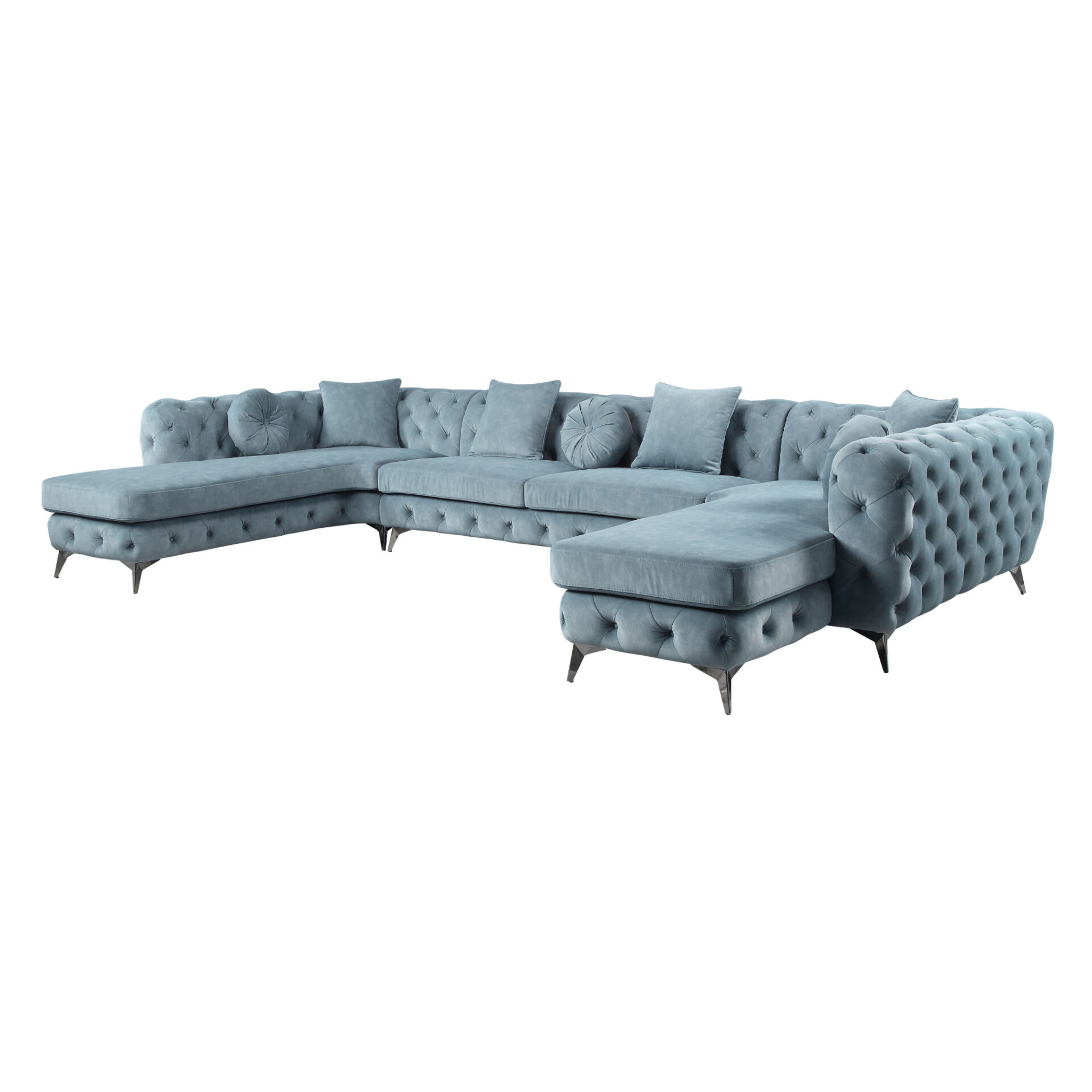 164" Deep Green U Shaped Sectional with Toss Pillows 4 164" Deep Green U Shaped Sectional with Toss Pillows - Image 4