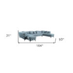 164" Deep Green U Shaped Sectional with Toss Pillows 12 164" Deep Green U Shaped Sectional with Toss Pillows