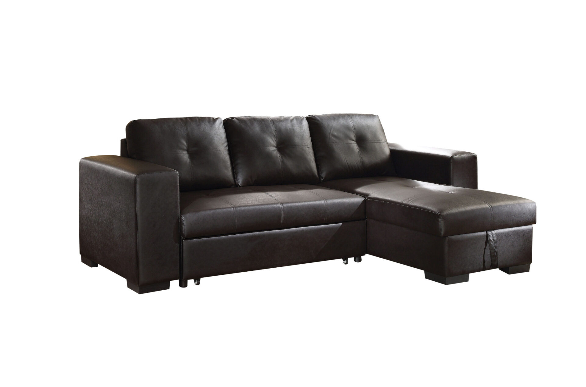 97 Inch Black L Shaped Sleeper Sectional with Storage 1 97 Inch Black L Shaped Sleeper Sectional with Storage