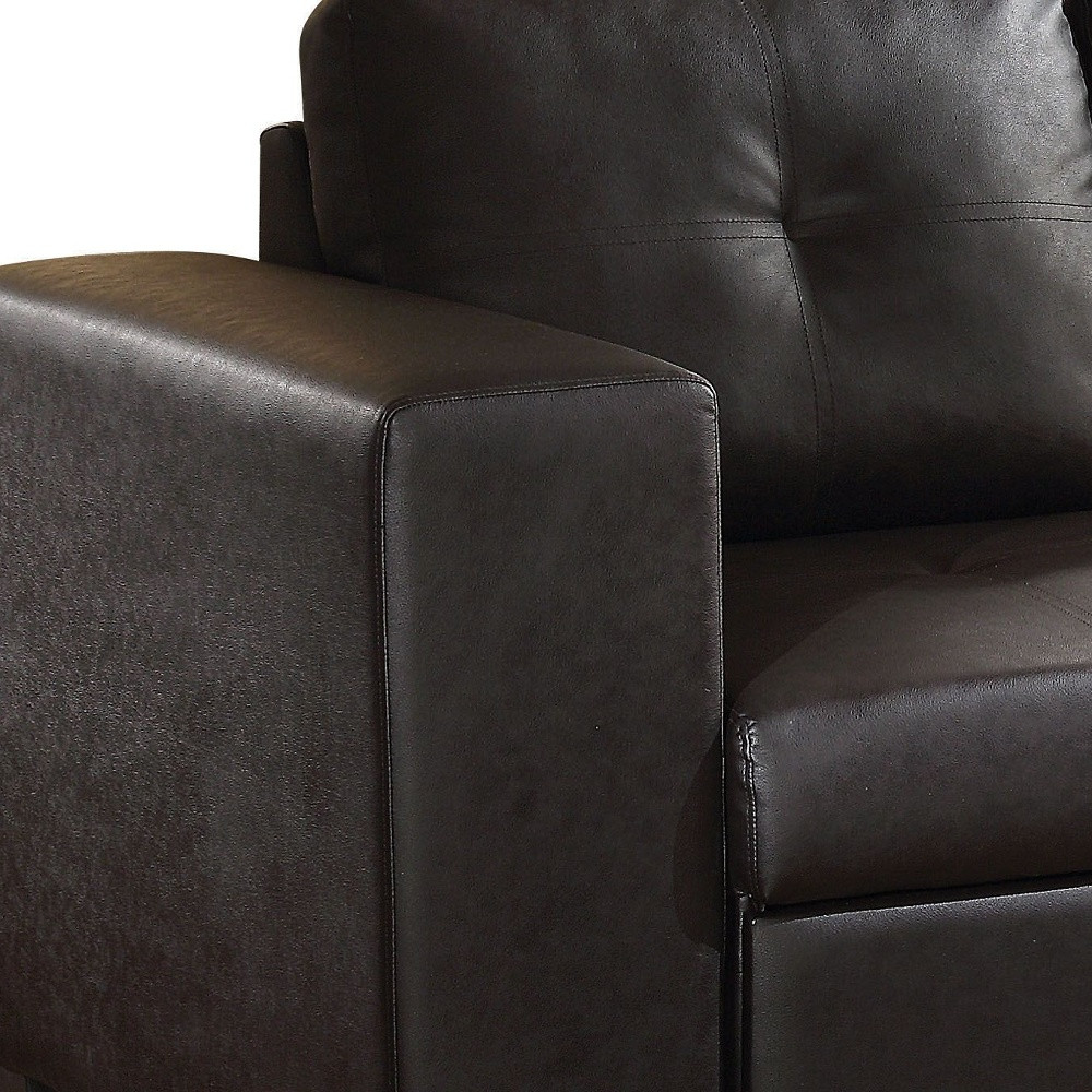 97 Inch Black L Shaped Sleeper Sectional with Storage 4 97 Inch Black L Shaped Sleeper Sectional with Storage - Image 4