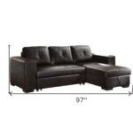 97 Inch Black L Shaped Sleeper Sectional with Storage 10 97 Inch Black L Shaped Sleeper Sectional with Storage