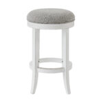 25 Inch Gray and White Swivel Backless Counter Height Bar Stool 8 25 Inch Gray and White Swivel Backless Counter Height Bar Stool