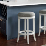 25 Inch Gray and White Swivel Backless Counter Height Bar Stool 12 25 Inch Gray and White Swivel Backless Counter Height Bar Stool