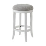 25 Inch Gray and White Swivel Backless Counter Height Bar Stool 9 25 Inch Gray and White Swivel Backless Counter Height Bar Stool
