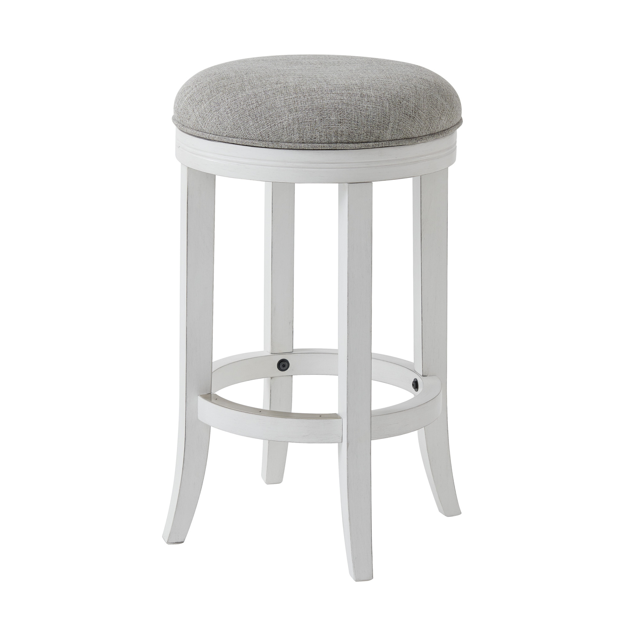 25 Inch Gray and White Swivel Backless Counter Height Bar Stool 9 25 Inch Gray and White Swivel Backless Counter Height Bar Stool