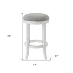 25 Inch Gray and White Swivel Backless Counter Height Bar Stool 13 25 Inch Gray and White Swivel Backless Counter Height Bar Stool