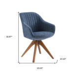 23 Inch Blue Swivel Arm Chair With Wood Legs 16 23 Inch Blue Swivel Arm Chair With Wood Legs