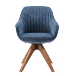 23 Inch Blue Swivel Arm Chair With Wood Legs 10 23 Inch Blue Swivel Arm Chair With Wood Legs