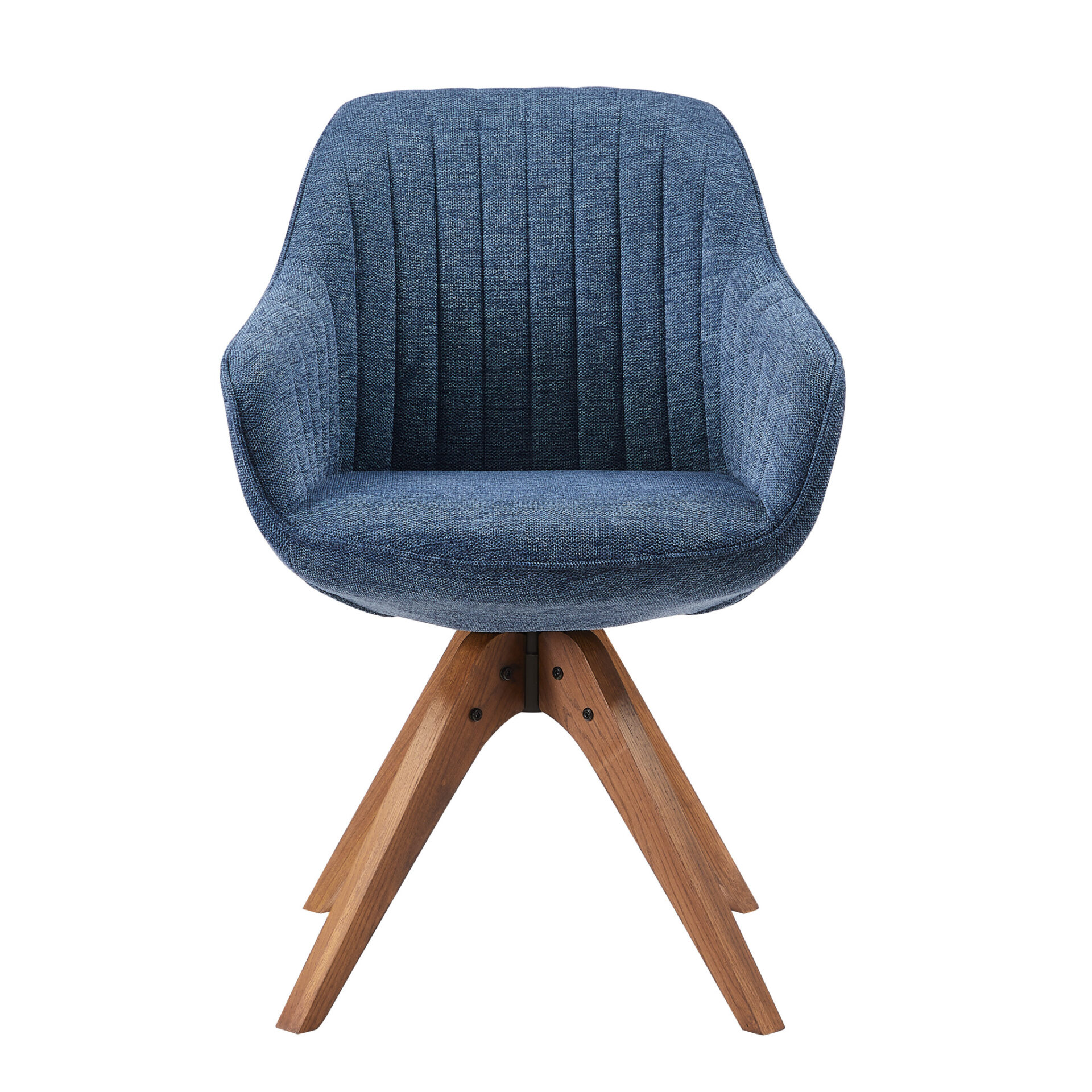 23 Inch Blue Swivel Arm Chair With Wood Legs 2 23 Inch Blue Swivel Arm Chair With Wood Legs - Image 2