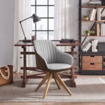 23 Inch Gray Fabric Swivel Arm Chair With Wood Legs 12 23 Inch Gray Fabric Swivel Arm Chair With Wood Legs