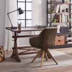 23 Inch Gray Fabric Swivel Arm Chair With Wood Legs 13 23 Inch Gray Fabric Swivel Arm Chair With Wood Legs
