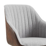 23 Inch Gray Fabric Swivel Arm Chair With Wood Legs 10 23 Inch Gray Fabric Swivel Arm Chair With Wood Legs