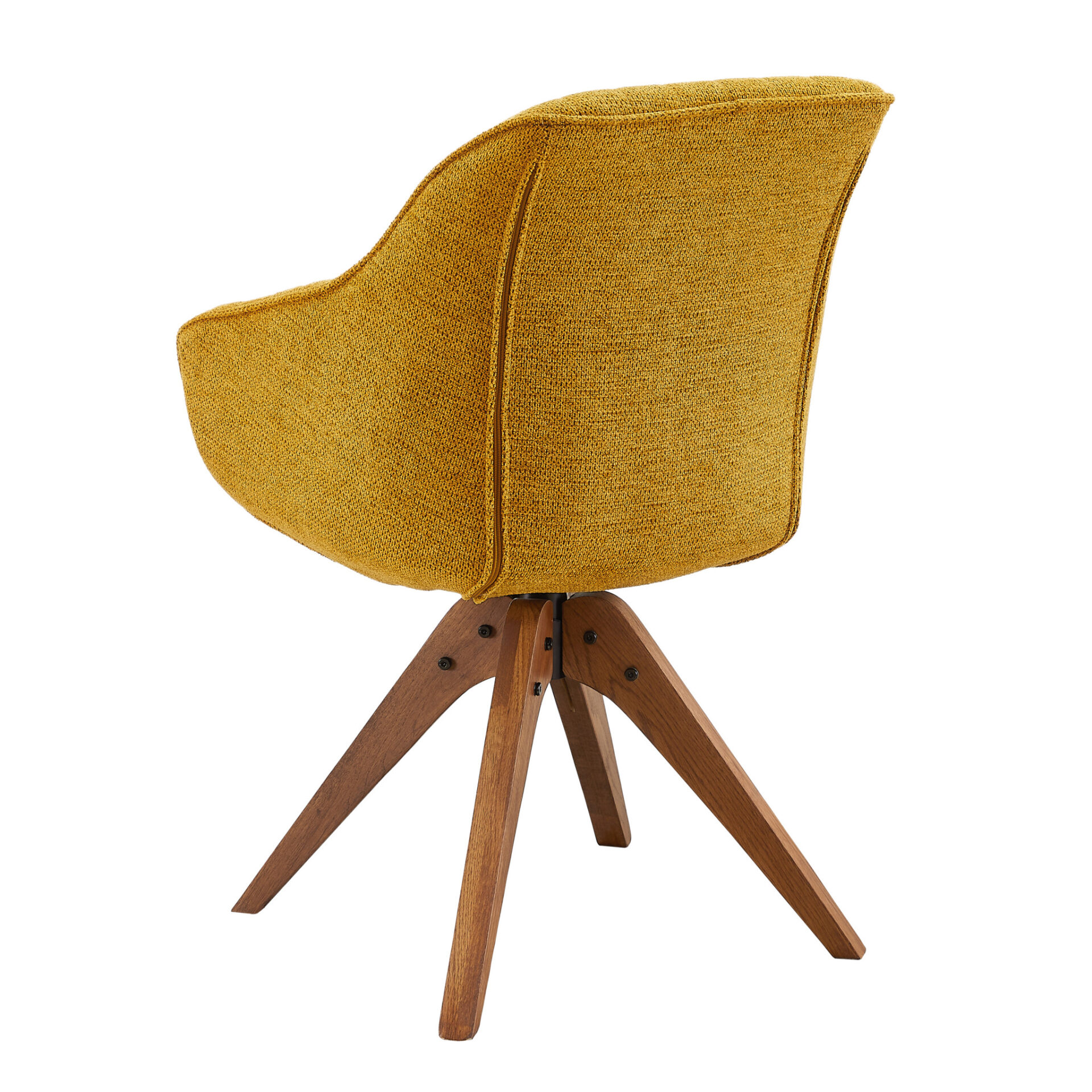 23-Inch Yellow and Natural Fabric Swivel Arm Chair 4 23-Inch Yellow and Natural Fabric Swivel Arm Chair - Image 4