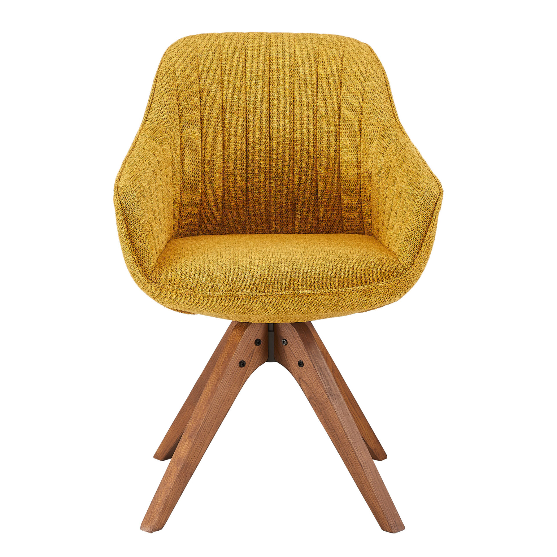 23-Inch Yellow and Natural Fabric Swivel Arm Chair 2 23-Inch Yellow and Natural Fabric Swivel Arm Chair - Image 2