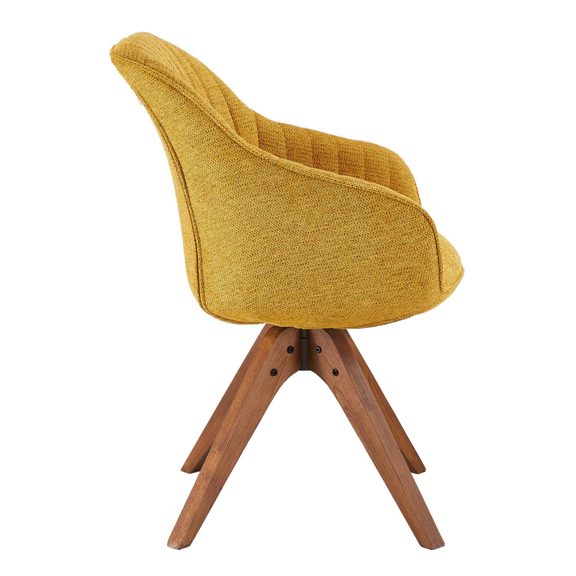 23-Inch Yellow and Natural Fabric Swivel Arm Chair 5 23-Inch Yellow and Natural Fabric Swivel Arm Chair - Image 5