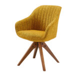 23-Inch Yellow and Natural Fabric Swivel Arm Chair 16 23-Inch Yellow and Natural Fabric Swivel Arm Chair