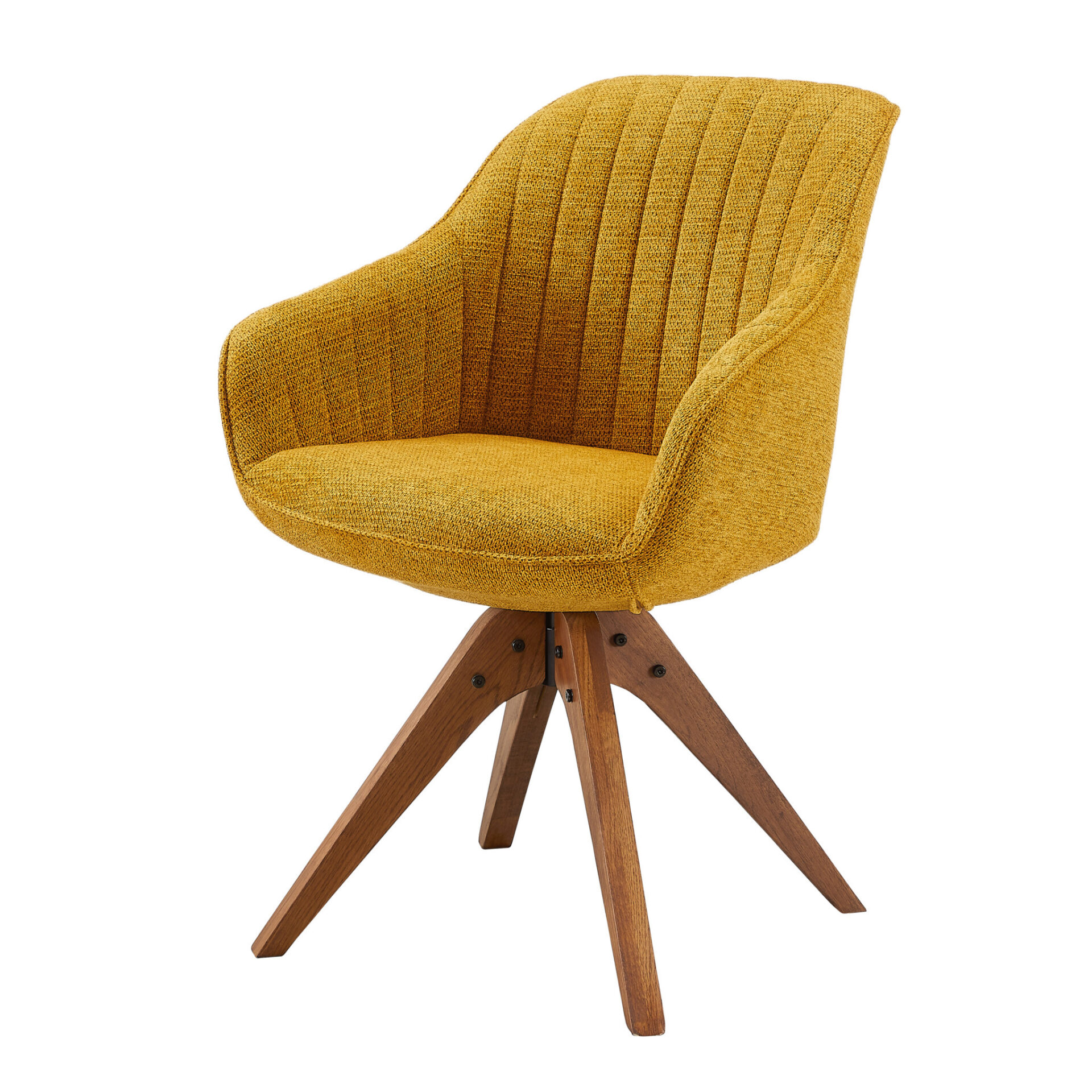 23-Inch Yellow and Natural Fabric Swivel Arm Chair 7 23-Inch Yellow and Natural Fabric Swivel Arm Chair - Image 7