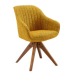23-Inch Yellow and Natural Fabric Swivel Arm Chair 12 23-Inch Yellow and Natural Fabric Swivel Arm Chair