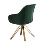 23 Inch Green Velvet Gold Swivel Arm Chair Modern Design
