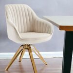 23 Inch Off White Velvet Gold Swivel Armchair Modern Design 10 23 Inch Off White Velvet Gold Swivel Armchair Modern Design