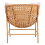 29 Inch Beige and Brown Aluminum Accent Chair with Cushion