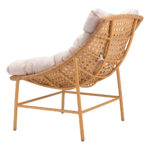 29 Inch Beige and Brown Aluminum Accent Chair with Cushion