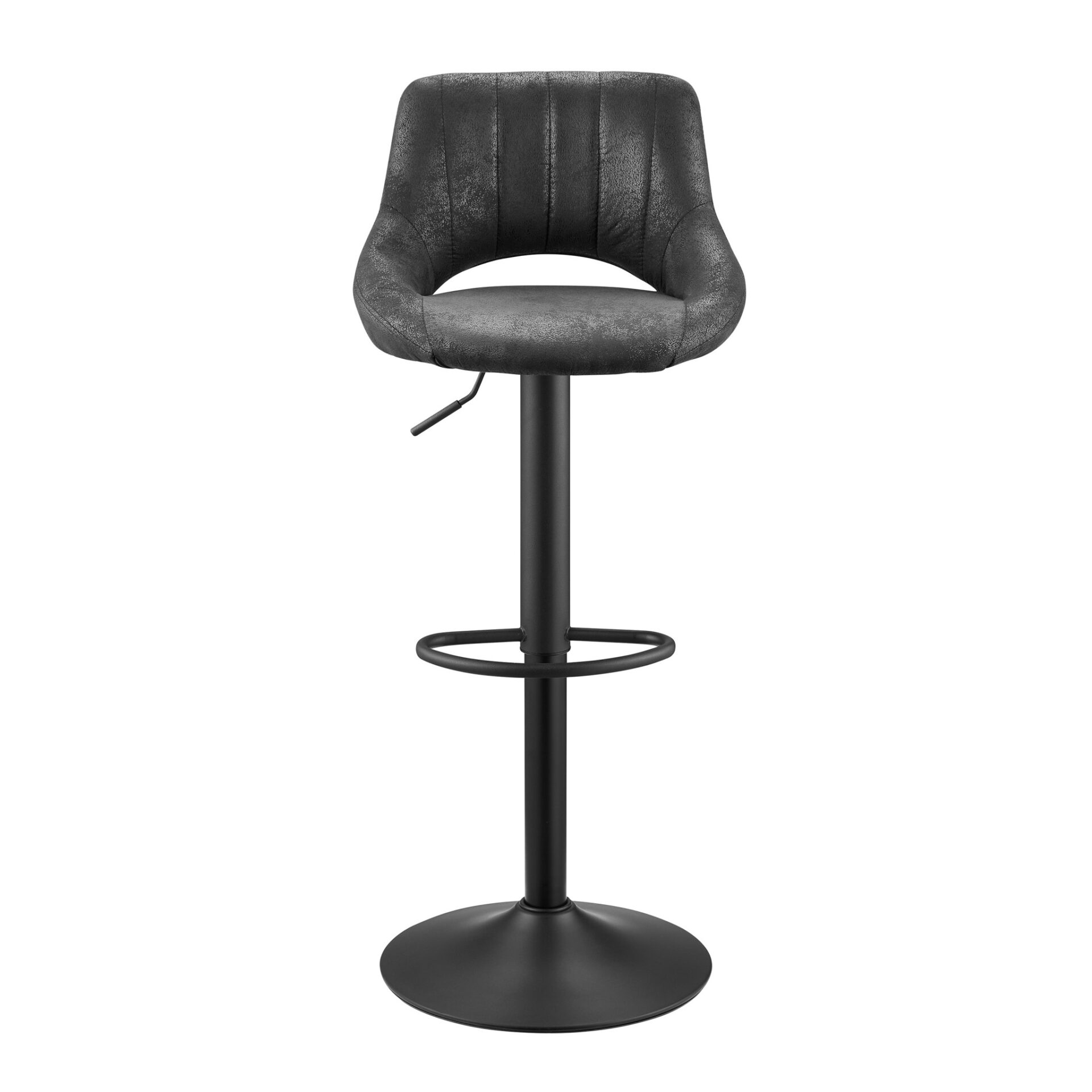 42 Inch Black Faux Leather Swivel Adjustable Bar Stools (Set of 2) 1 42 Inch Black Faux Leather Swivel Adjustable Bar Stools (Set of 2)