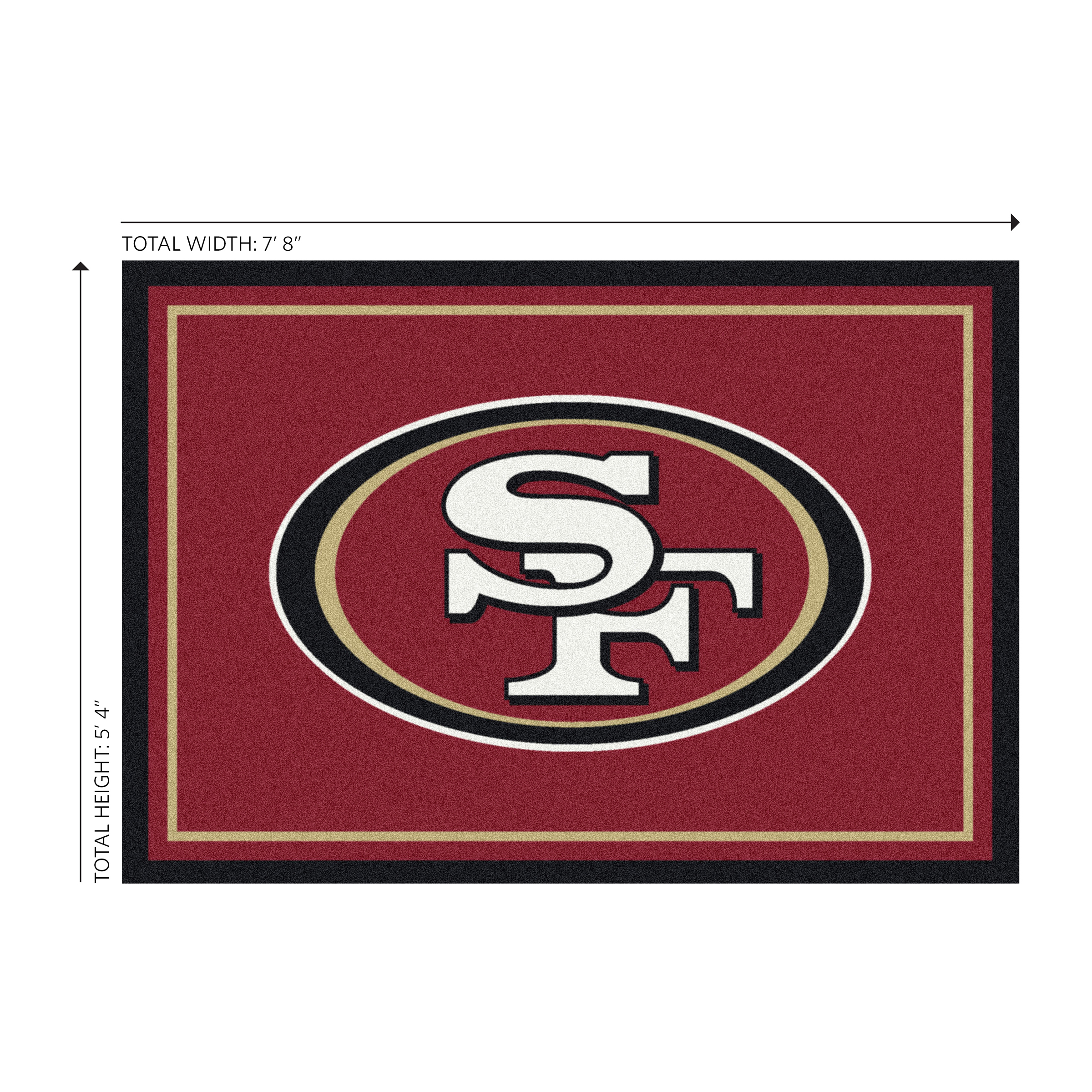 49ers 6x8 spirit area rug officially licensed nfl