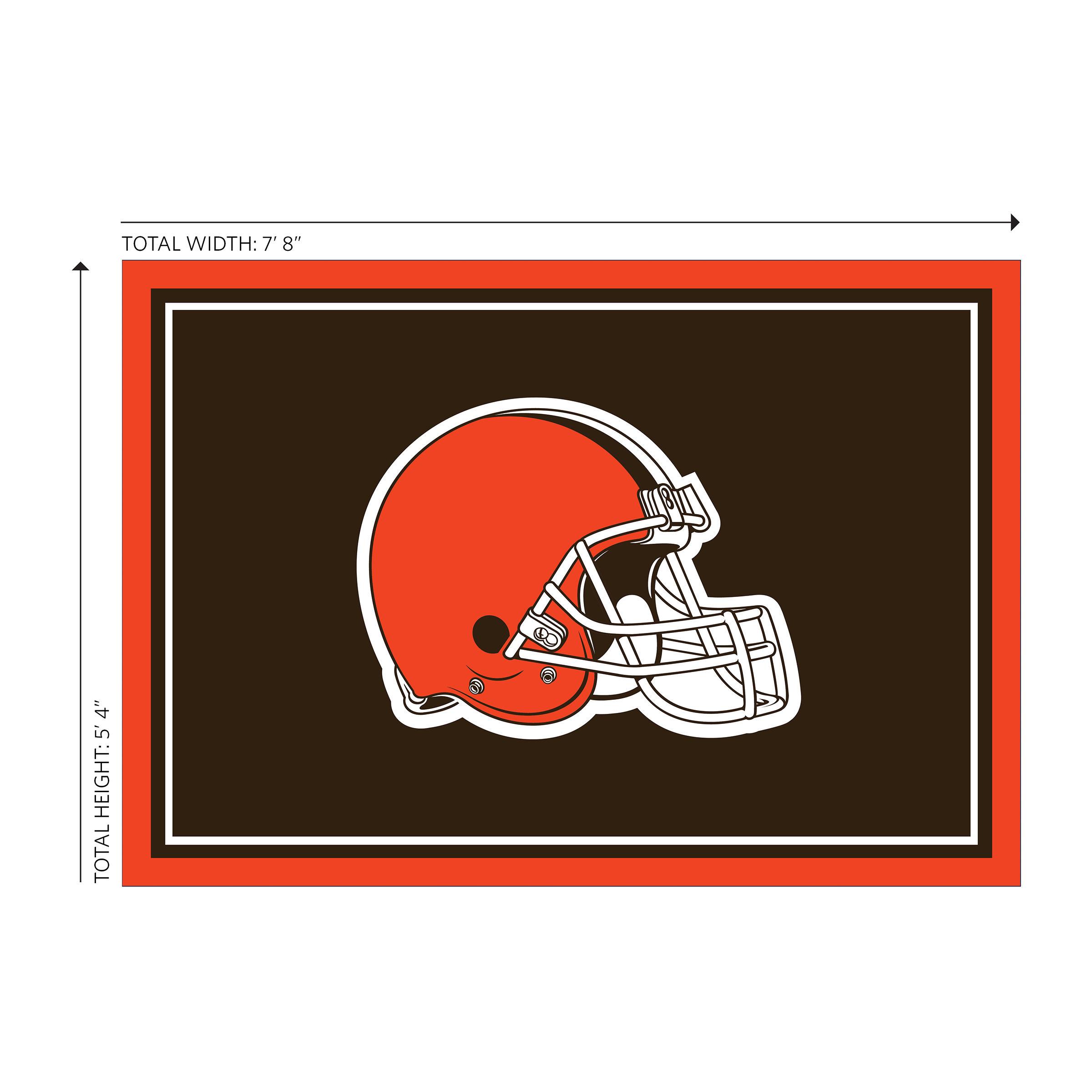 cleveland browns 6x8 spirit area rug licensed nfl team rug