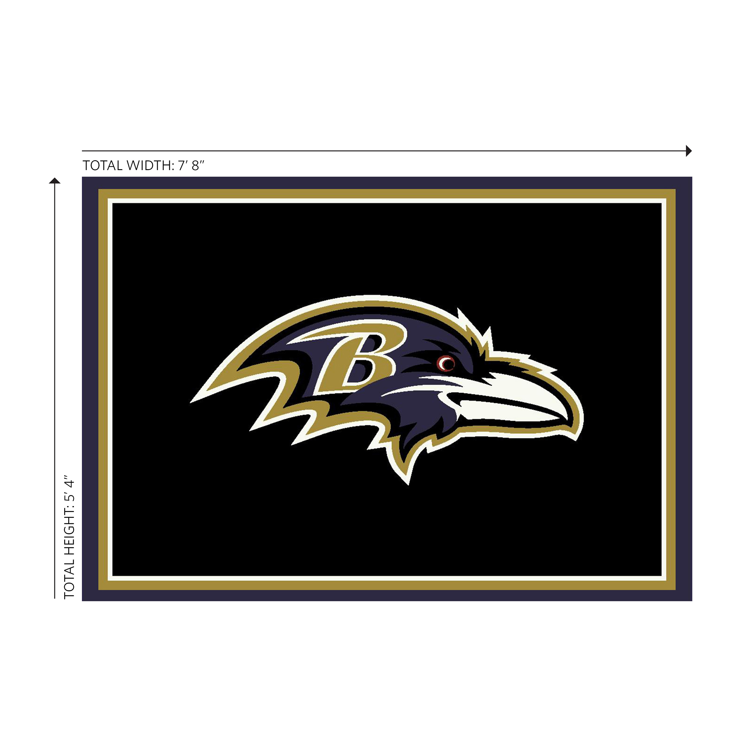 baltimore ravens 6 x 8 spirit area rug