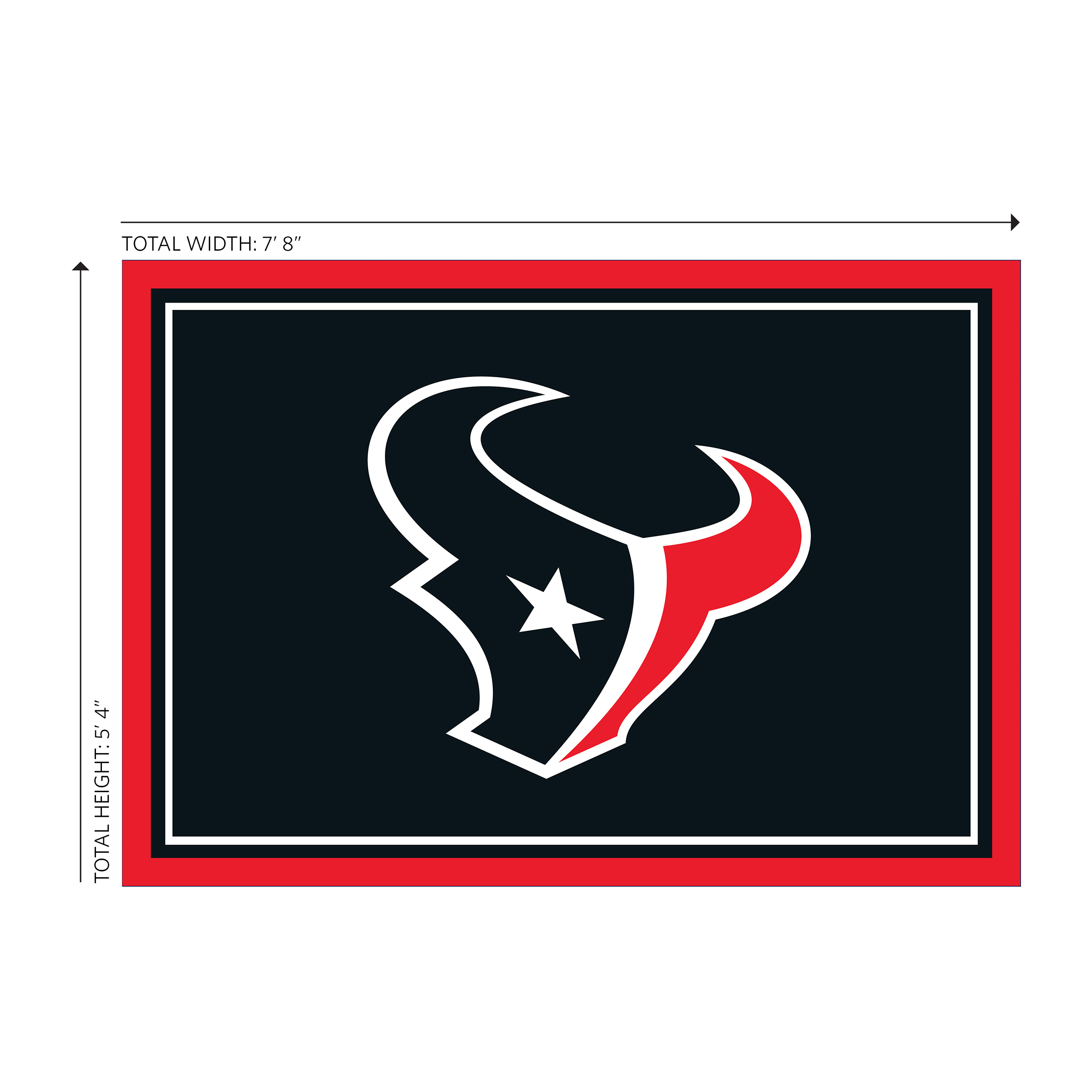 houston texans 6x8 officially licensed nfl spirit area rug
