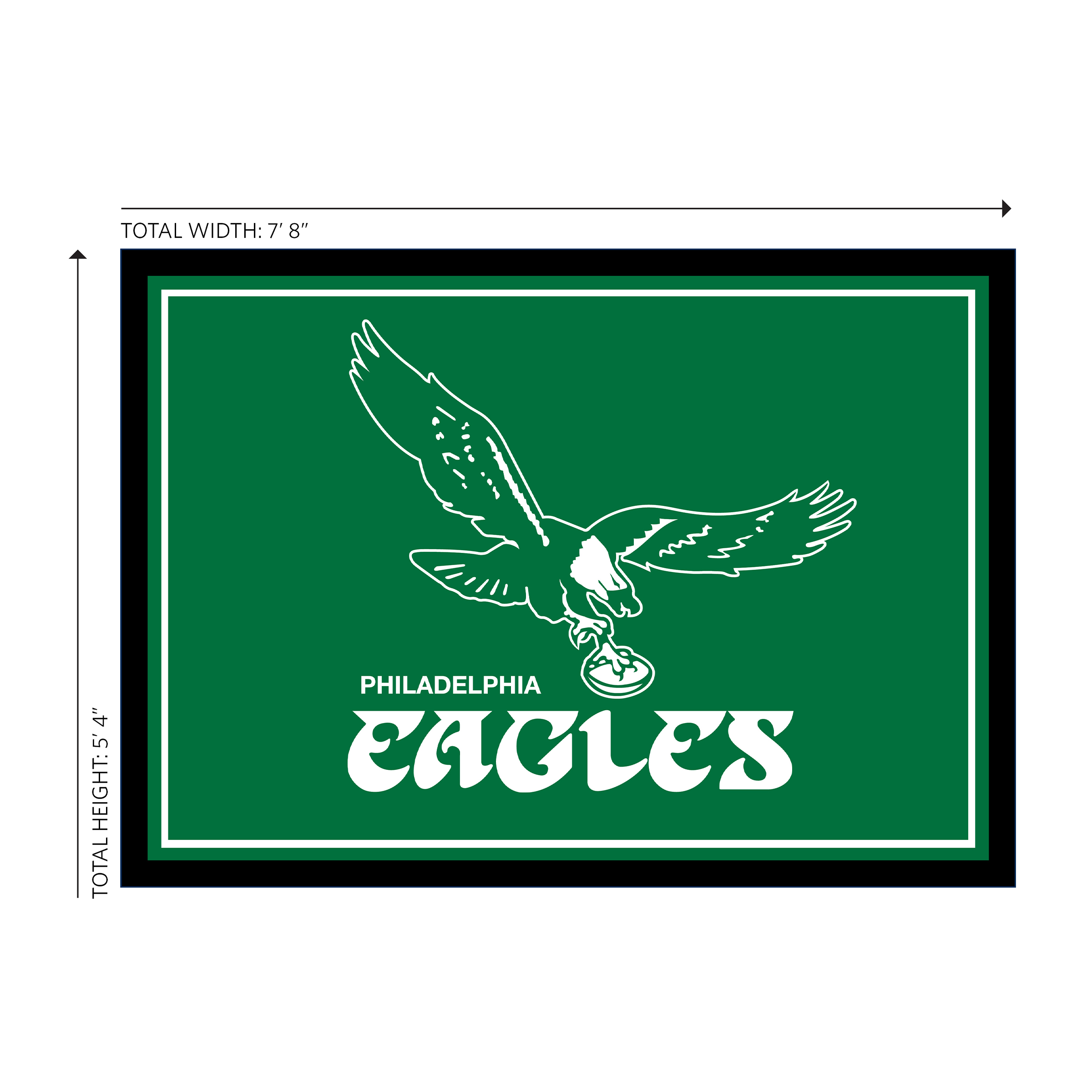 vintage philadelphia eagles 6x8 spirit area rug
