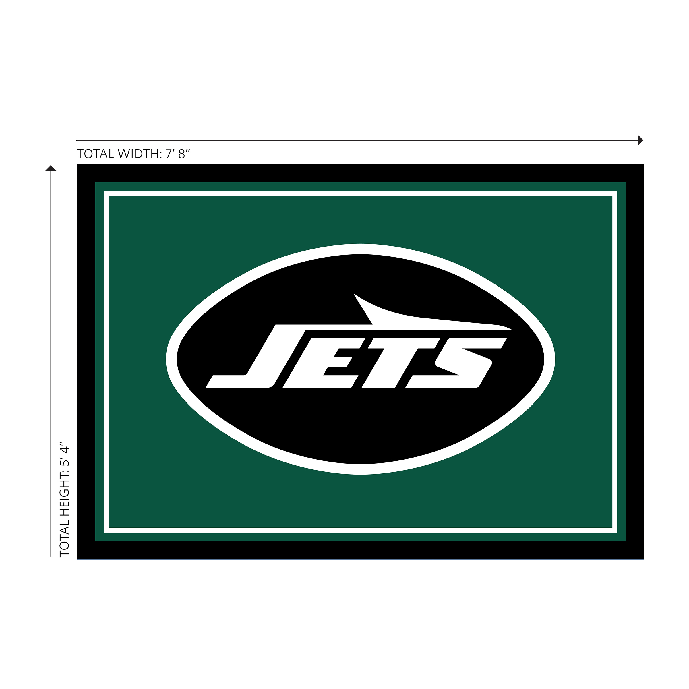new york jets 6x8 officially licensed nfl spirit area rug