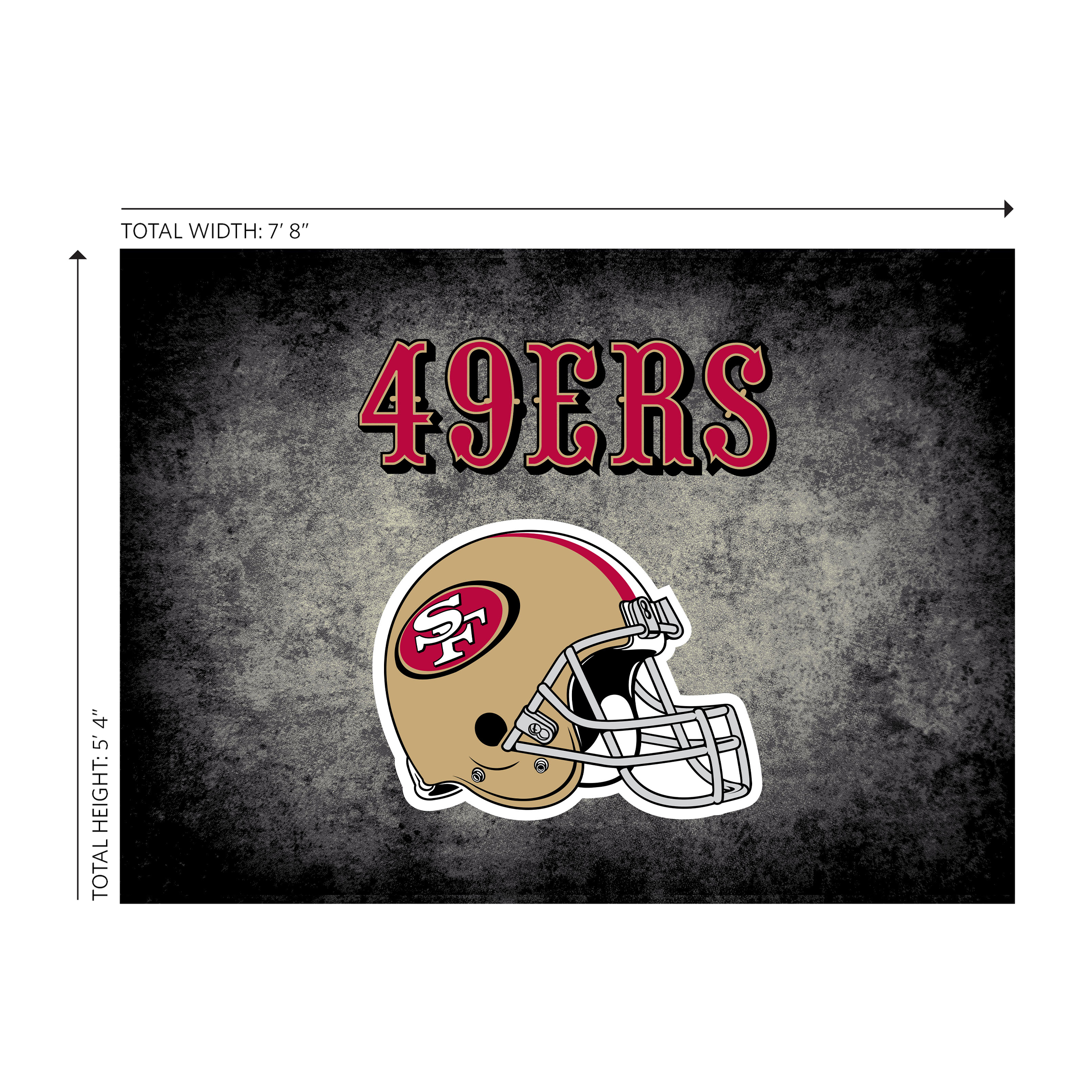 san francisco 49ers 6x8 distressed area rug