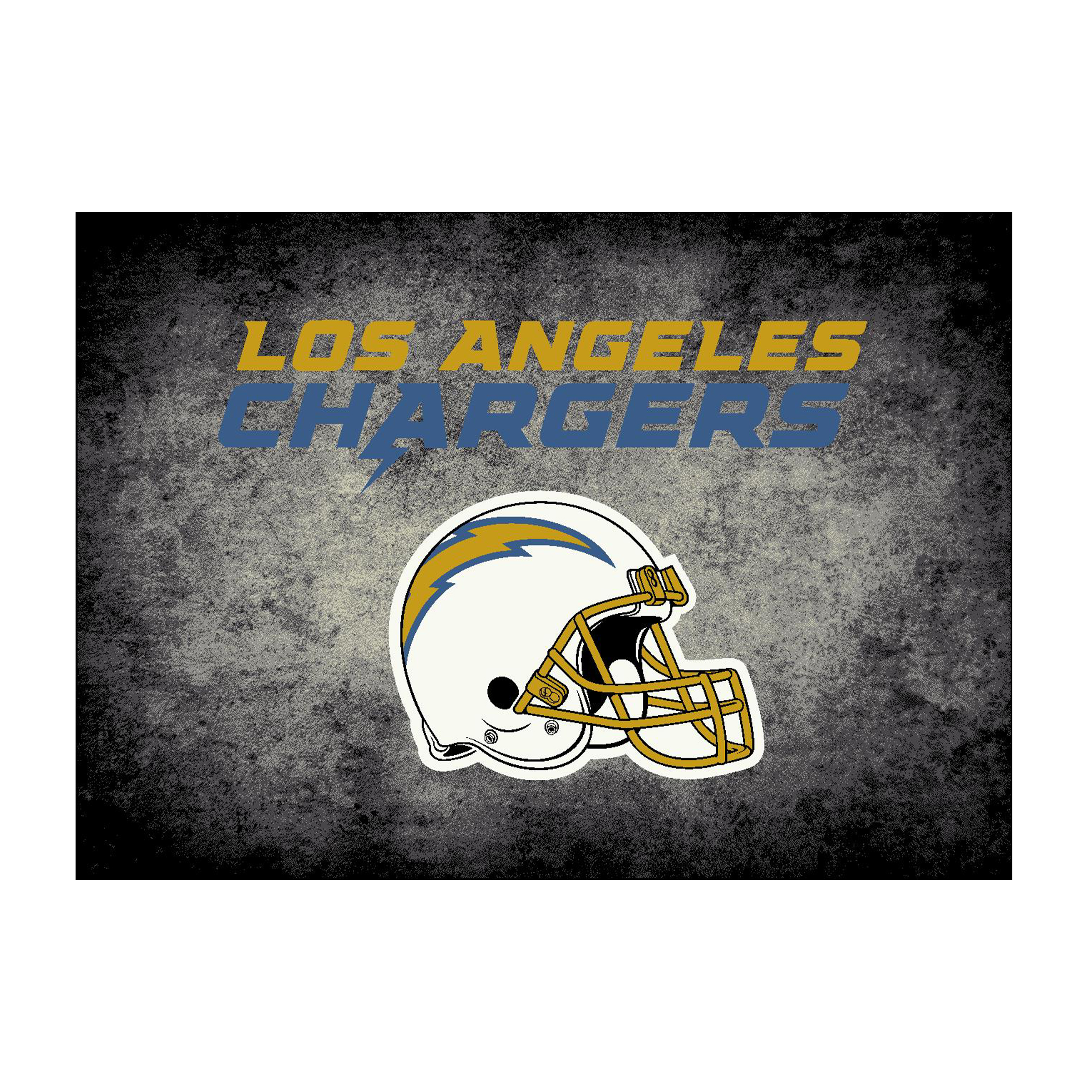 los angeles chargers 6x8 distressed area rug officially licensed