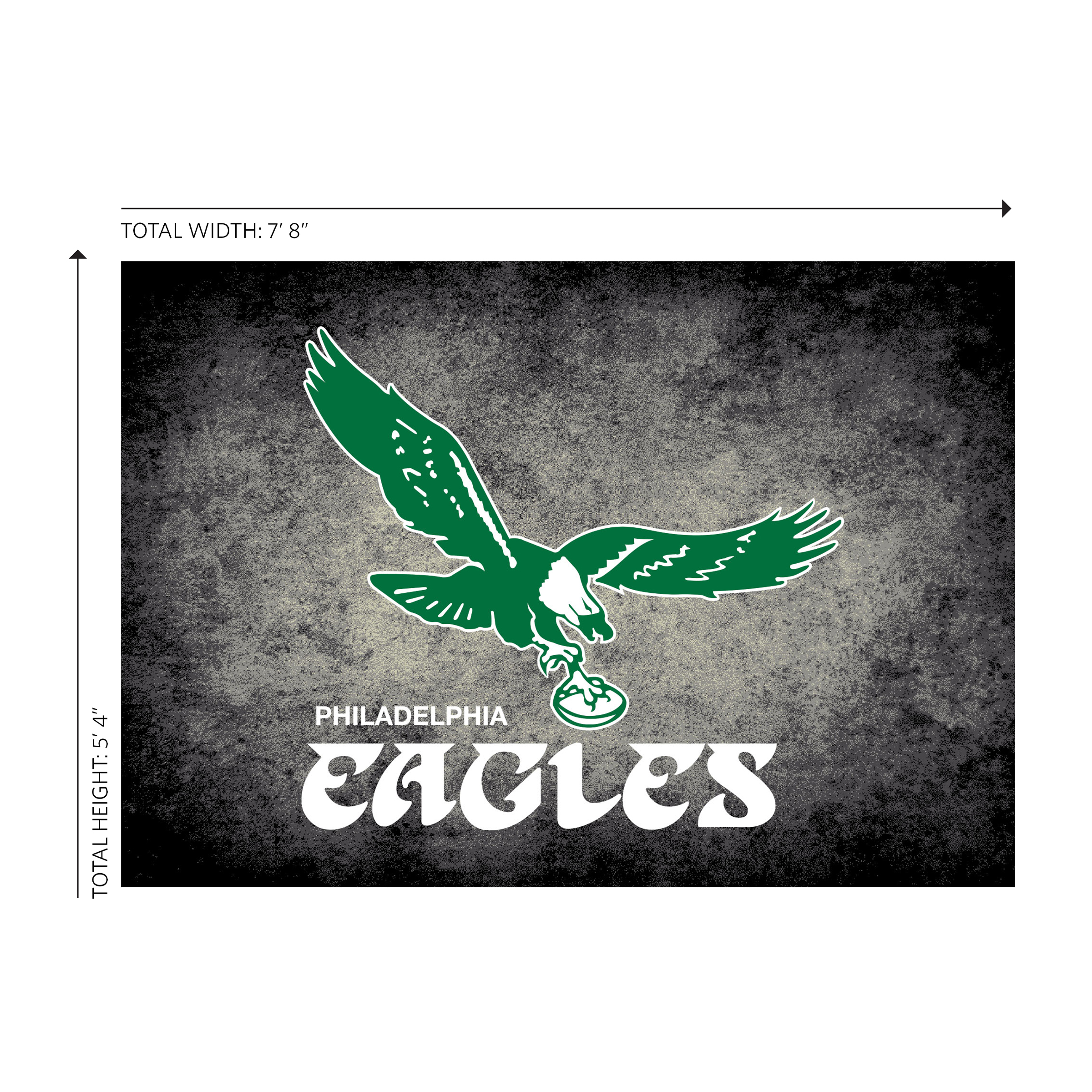 vintage philadelphia eagles 6x8 distressed area rug