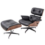 35 Inch Black Tufted Swivel Lounge Chair With Ottoman