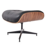 35 Inch Black Tufted Swivel Lounge Chair With Ottoman