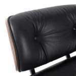 35 Inch Black Tufted Swivel Lounge Chair With Ottoman