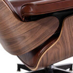 35 Inch Brown Tufted Leather Swivel Lounge Chair with Ottoman 15 35 Inch Brown Tufted Leather Swivel Lounge Chair with Ottoman