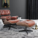 35 Inch Brown Tufted Leather Swivel Lounge Chair with Ottoman 10 35 Inch Brown Tufted Leather Swivel Lounge Chair with Ottoman